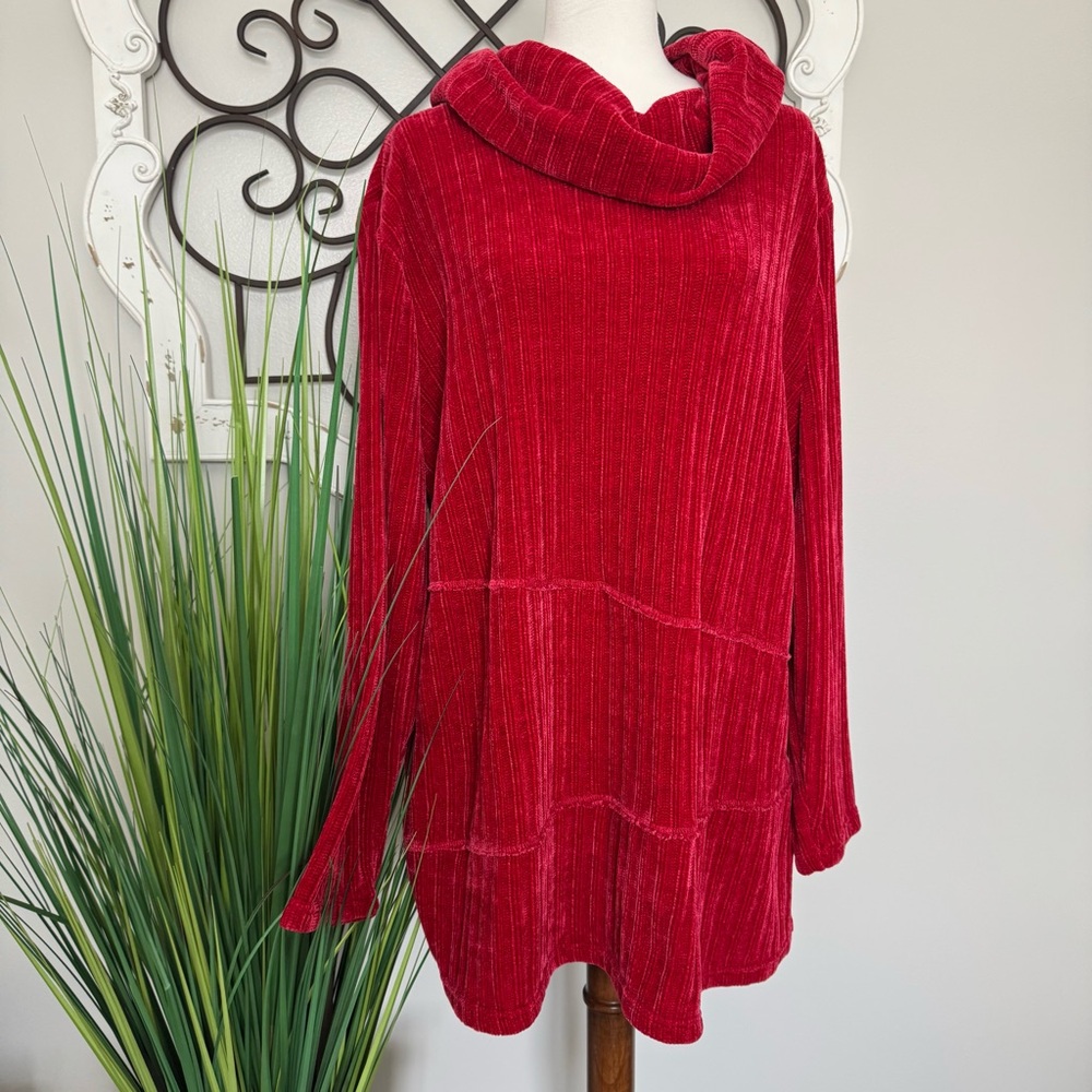 NORTHSTYLE Size 2X Beautiful Red Cowl Neck Sweater